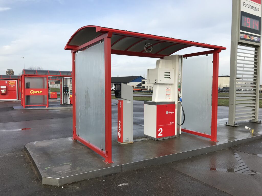 Väderskydd för tankstationer